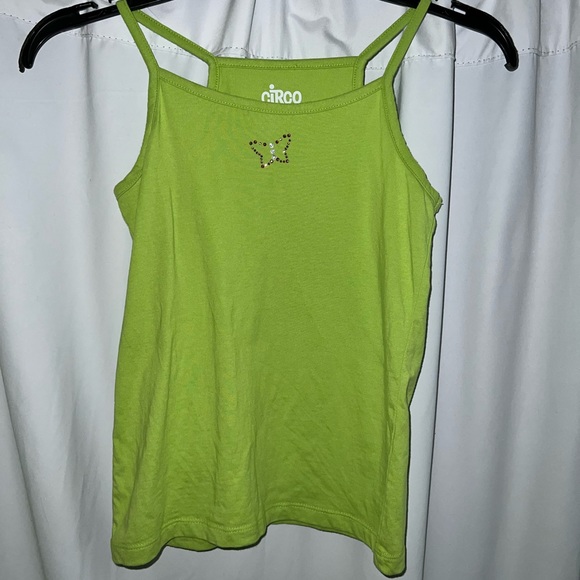 Circo Kids (girl) bright green tank with cute butterfly embellishment - Picture 1 of 4